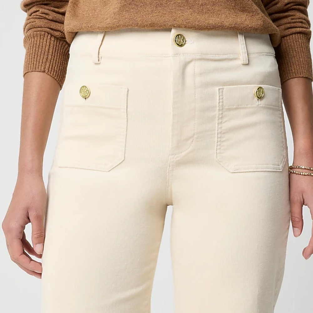 J. Crew Beige Corduroy Pants Lizzie Wide Leg NWT - Picture 3 of 11